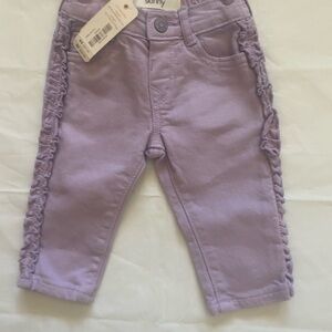 SKINN Purple Fringe Detail Cropped Jeans